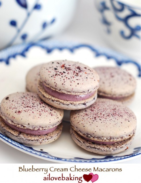 Blueberry Cream Cheese Macarons  Ingredients: Mass150 G Almond Flour150 G Powdered Sugar10 G Blueberry Powder (powder Made From Freeze-Dried Blueberries, Pulverized In Food Processor)50 G Egg...