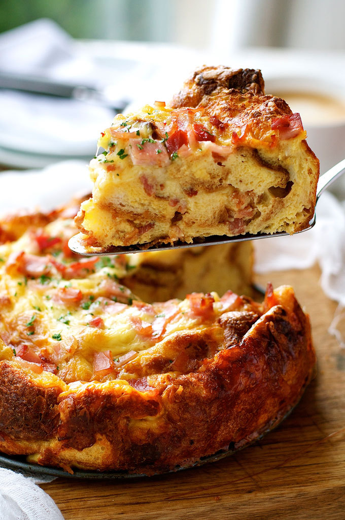 Cheese and Bacon Breakfast Strata Cake